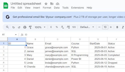CSV Open in Google Sheets